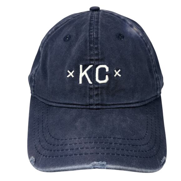 Kansas City Baseball Cap Blue One Size Adjustable Distressed MADE Urban Apparel - Picture 1 of 9